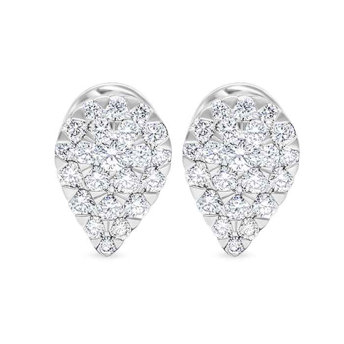 Diamond Earrings Illusion Lotus Halo